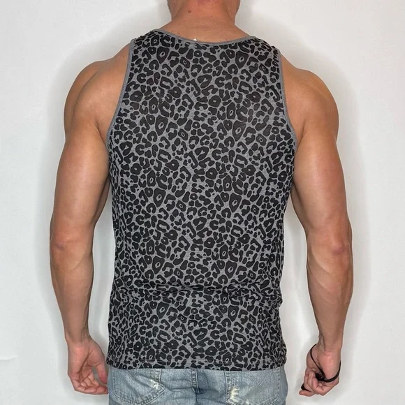 Men's Leopard Print Tank Top - Picture 3 of 8